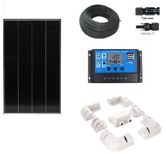 Compleet 200W Zonnepaneel set - Mono Kristallijne Celtechnologie - 12V - daglichtpaneel - Met MC4 connectoren - Voor camper, boot, caravan, accu, etc - Met Nederlandse handleiding