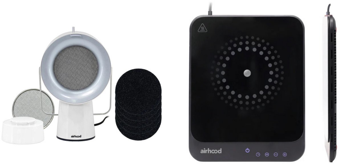 AirHood Original Ivory White Wired Inductie Combi Pack | Mobiele en draagbare afzuigkap + inductieplaat