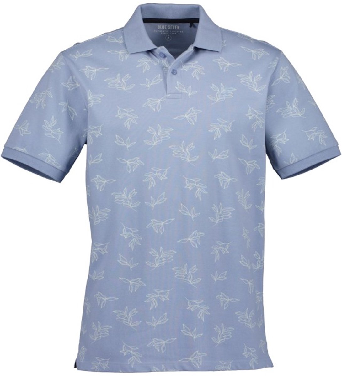 Blue Seven - Polo 321197 blauw print KM - maat L