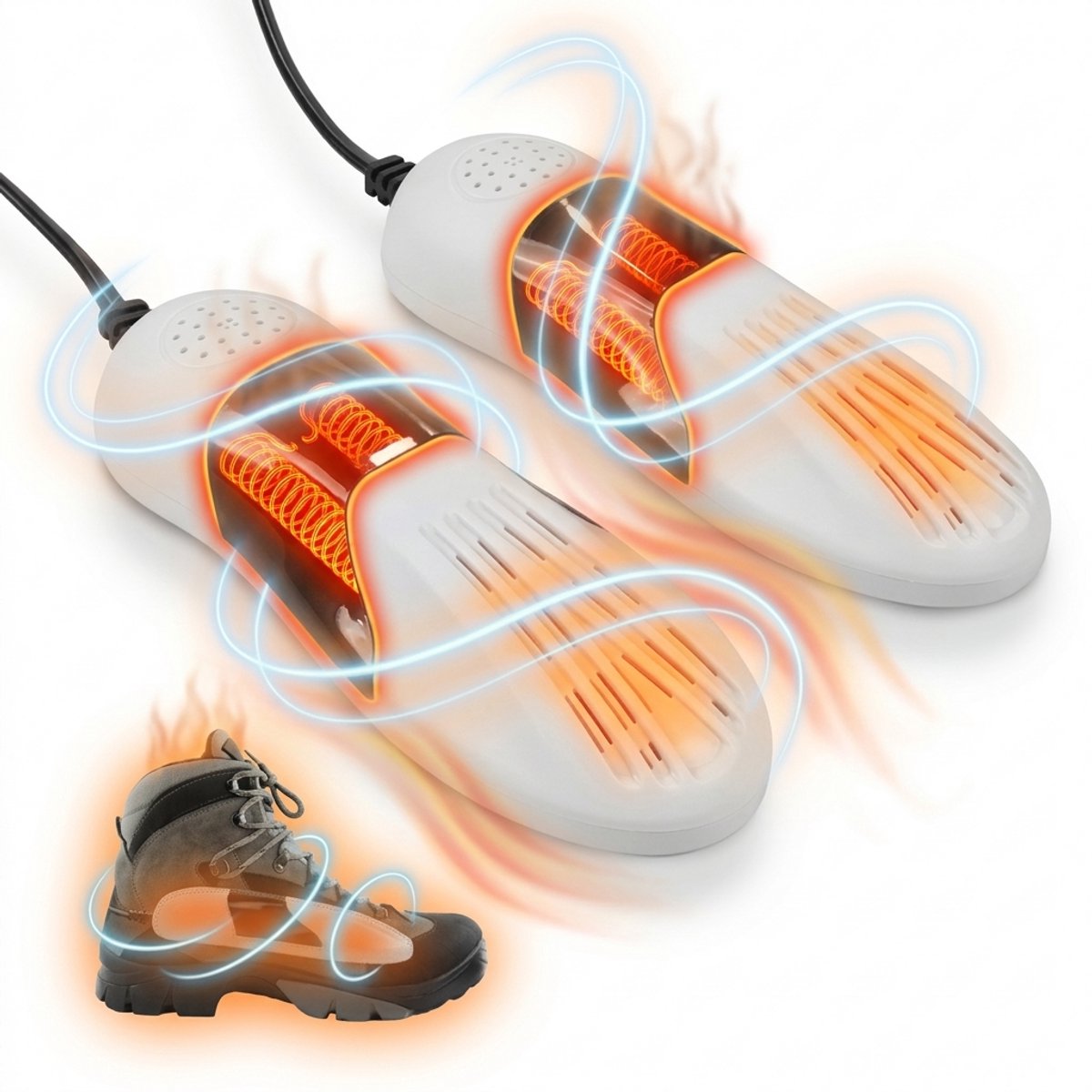 Elektrische Schoenendroger - 360° Gelijkmatige Warmte - Efficiënt en Veilig - Schoenverfrisser - Kleding - Sokken/Handschoenen/Laarzen - Schoendroger Heren / Dames - Zwart-wit