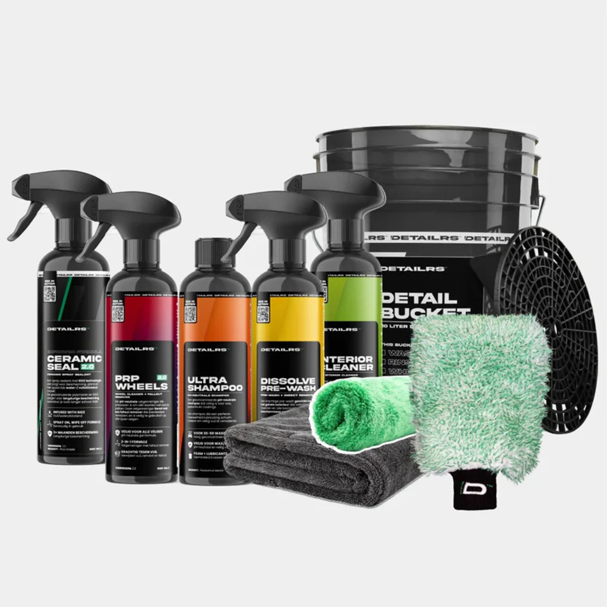 Detailrs Bucket deal - Compleet Krasvrij Waspakket - Car Detailing - Auto wassen - Autowax - Droogdoek - Interieur & Exterieur
