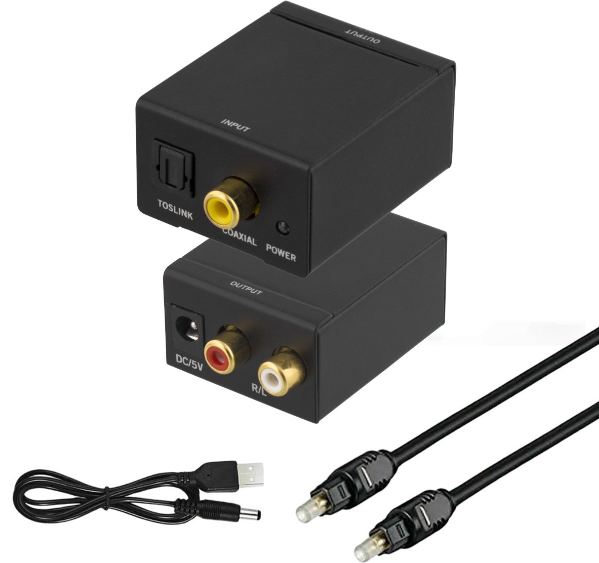 Delmark Digitaal naar Analoog Audio Converter - Toslink naar RCA - Coax naar RCA - Geschikt voor TV, Versterker & Soundbar