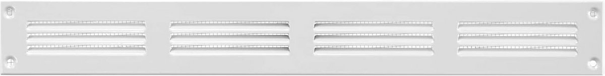 Ventilatierooster Rechthoekig 400x50mm Wit - Met Geïntegreerde Hor voor Insectenwering