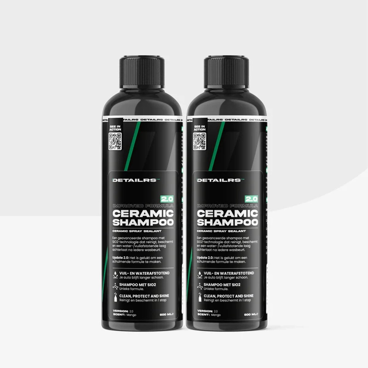 Detailrs Ceramic Shampoo Duo Pack - Autoshampoo - Auto wassen - Car Detailing - Water & vuilafstotend - Voor Auto & Motor - 1L