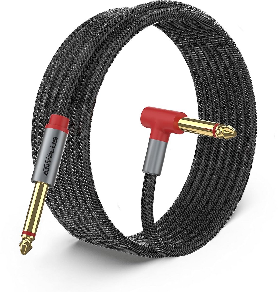 3 Meter Instrumentenkabel voor Gitaar, Bas en Keyboard - Gevlochten Audio Jack Kabel TRS
