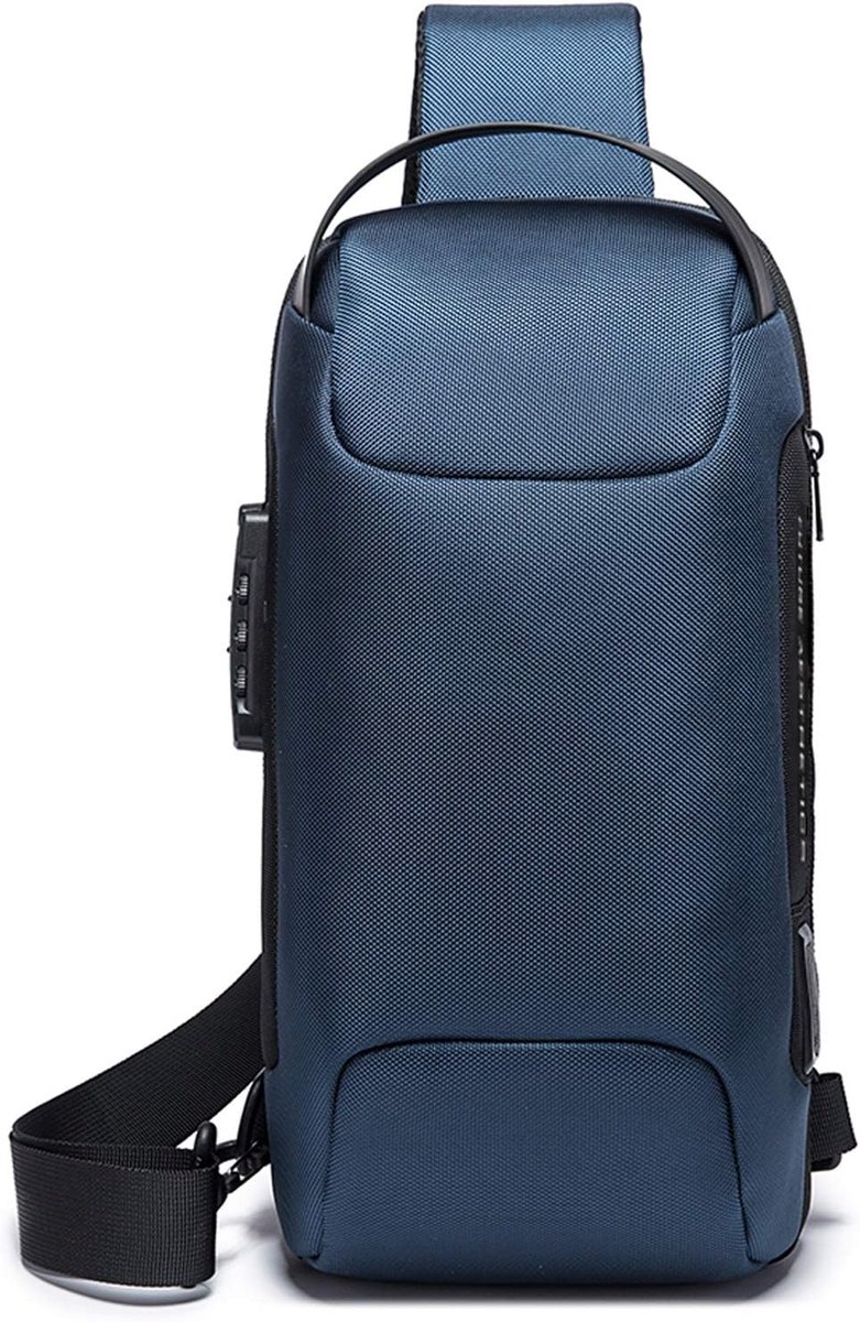 Waterdichte Sling Tas met USB-Poort voor Heren en Dames - Crossbody Borsttas voor Reizen en Sport
