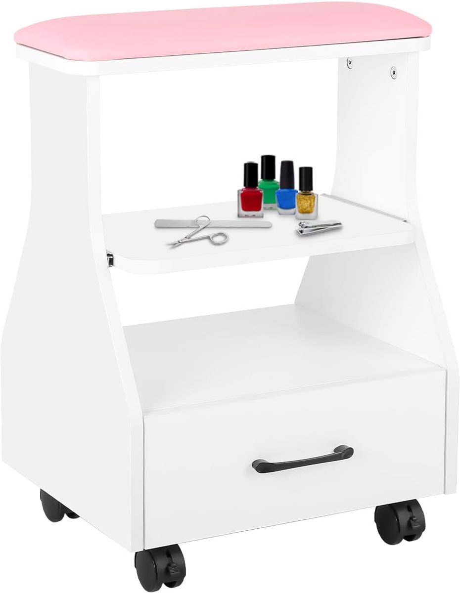 Professionele Voetensteun Trolley met Wielen voor Pedicure en Manicure