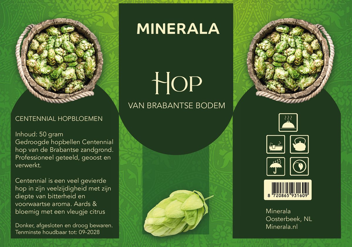 Hopbellen Centennial van Minerala – Aards en bloemig met een vleugje citrus smaak – 50 gram