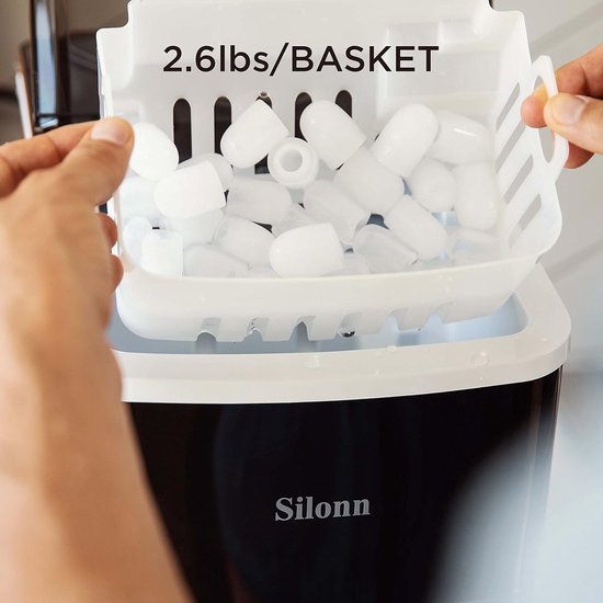 IJsmachine aanrechtblad - Snelle ijsblokjes (9 stuks in 6 min) - 11 kg per 24 uur - Zelfreinigend met schep en mandje van Merkloos — afbeelding 3