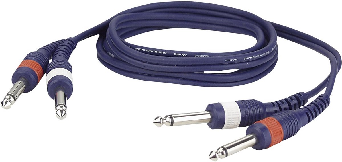 2x Mono Jack Kabel 6 Meter - Professioneel Audio Verbindingssnoer