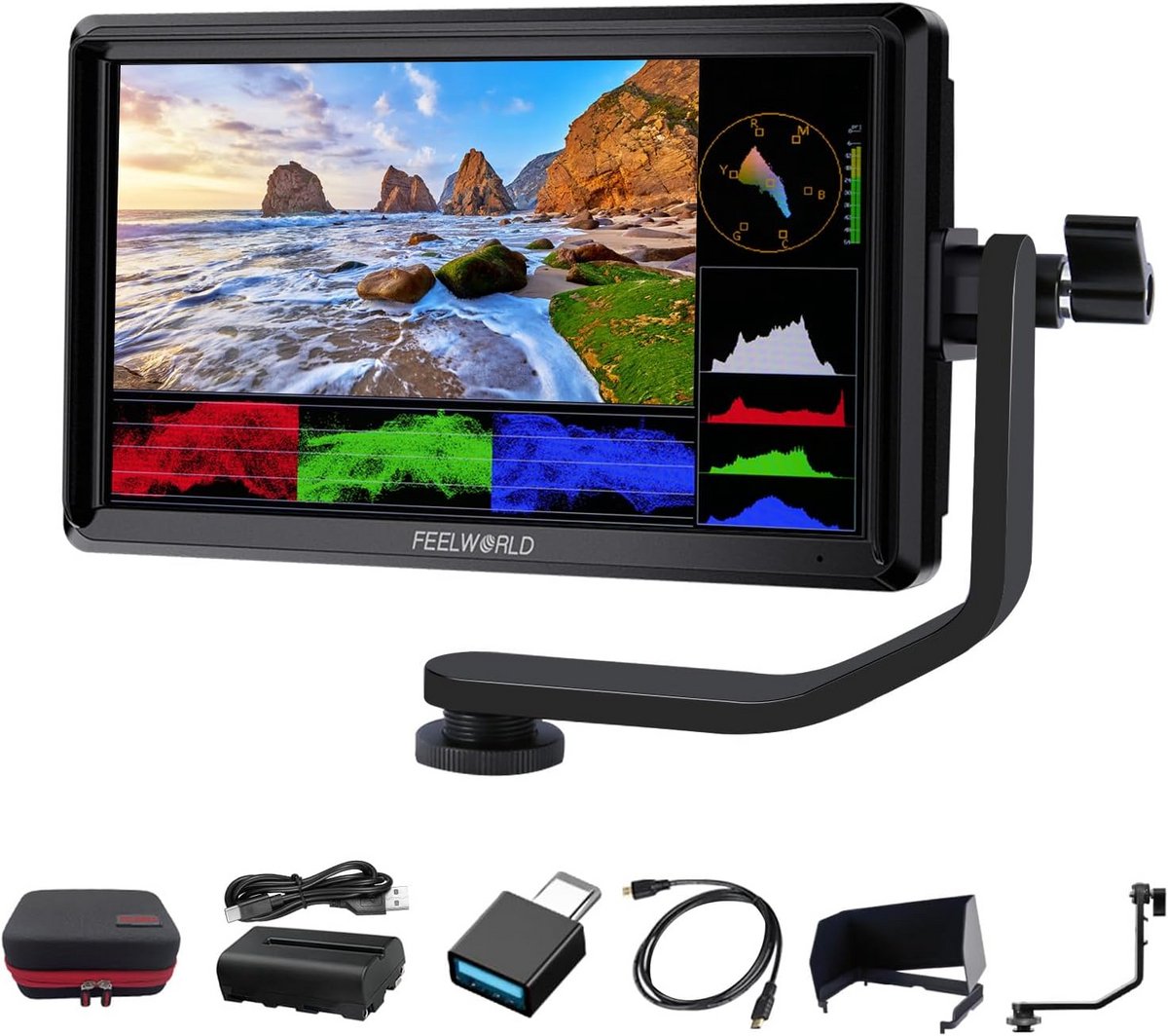 6 Inch 4K Camera Monitor Full HD 1080P Veldmonitor met 3D LUT en Batterij