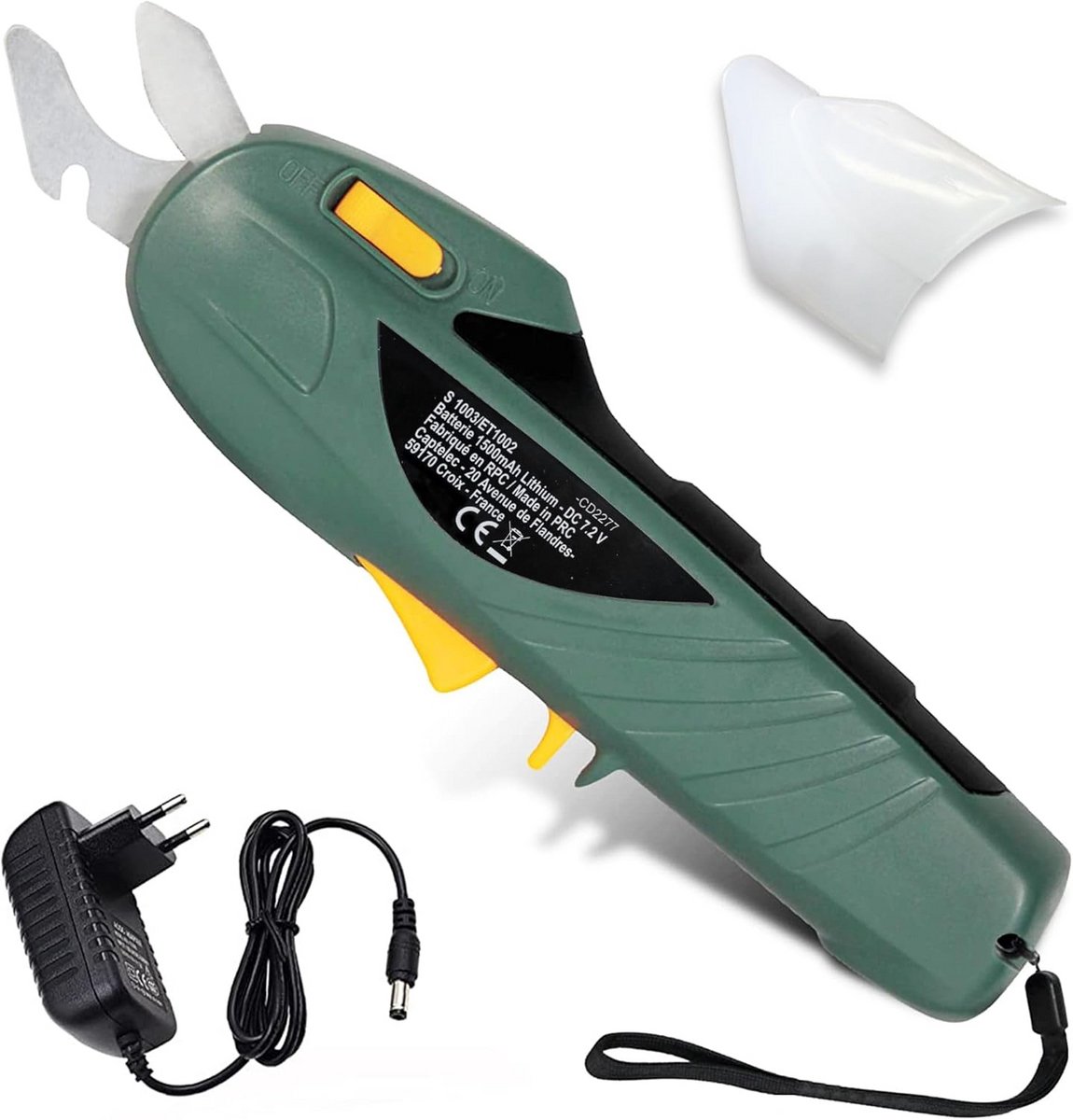 Elektrische Snoeischaar - Draadloze Snoeier - Takken Snoeien - Tot 16mm Dikte - 600 Sneden - Groen Zwart