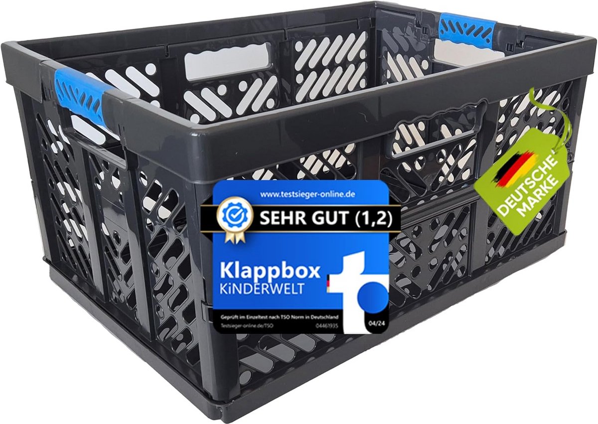 4 x Opvouwbare Opslagboxen 45L - Robuuste Transportkisten voor Thuis en Auto
