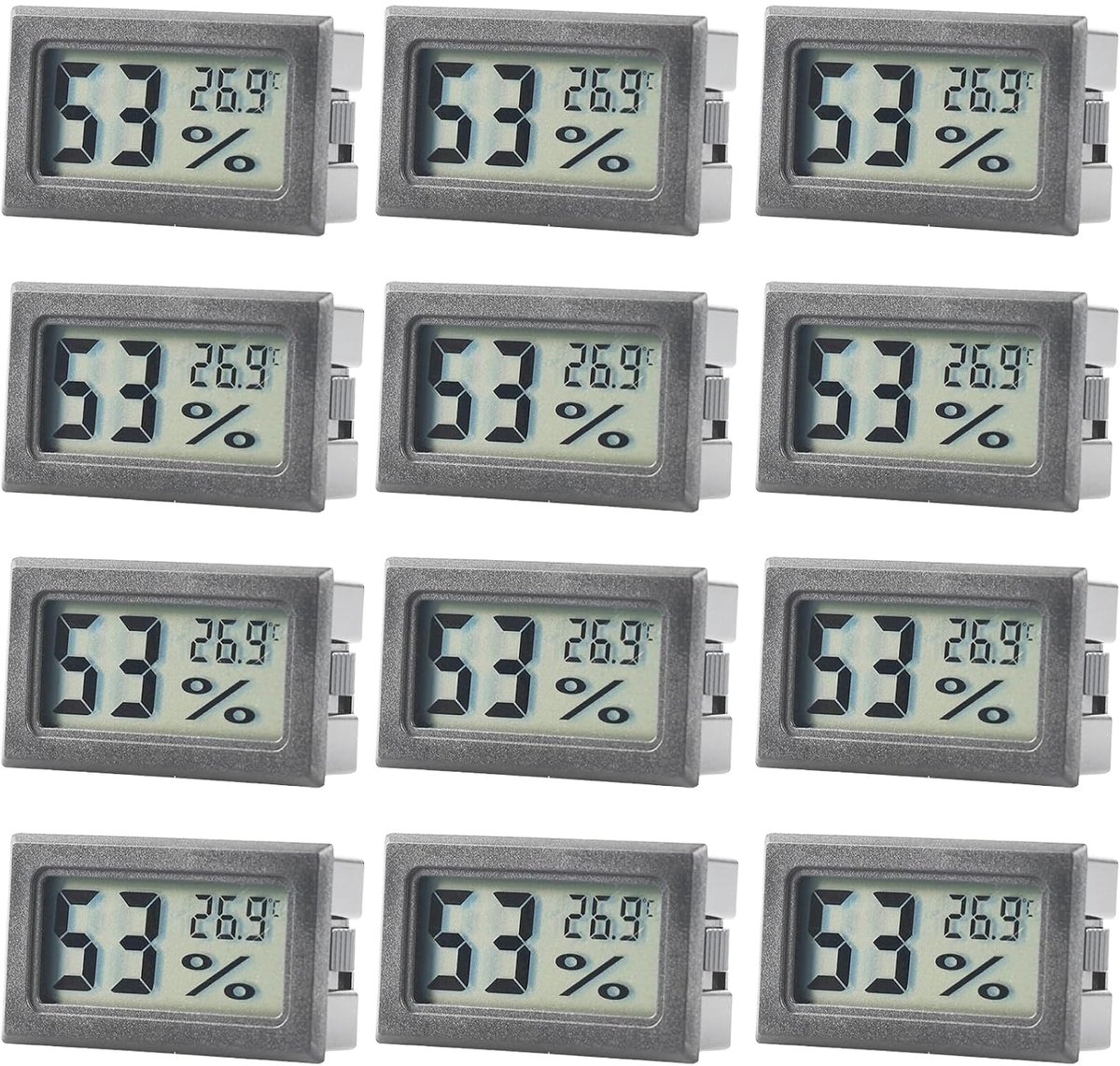 12 Stuks Digitale Binnen Thermometer en Hygrometer Set