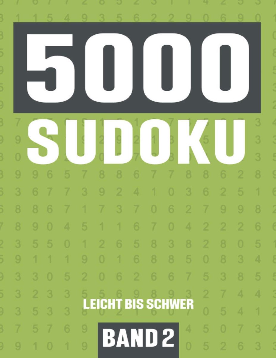 5000 Sudoku Puzzelboek Moeilijkheidsgraden Licht tot Zwaar