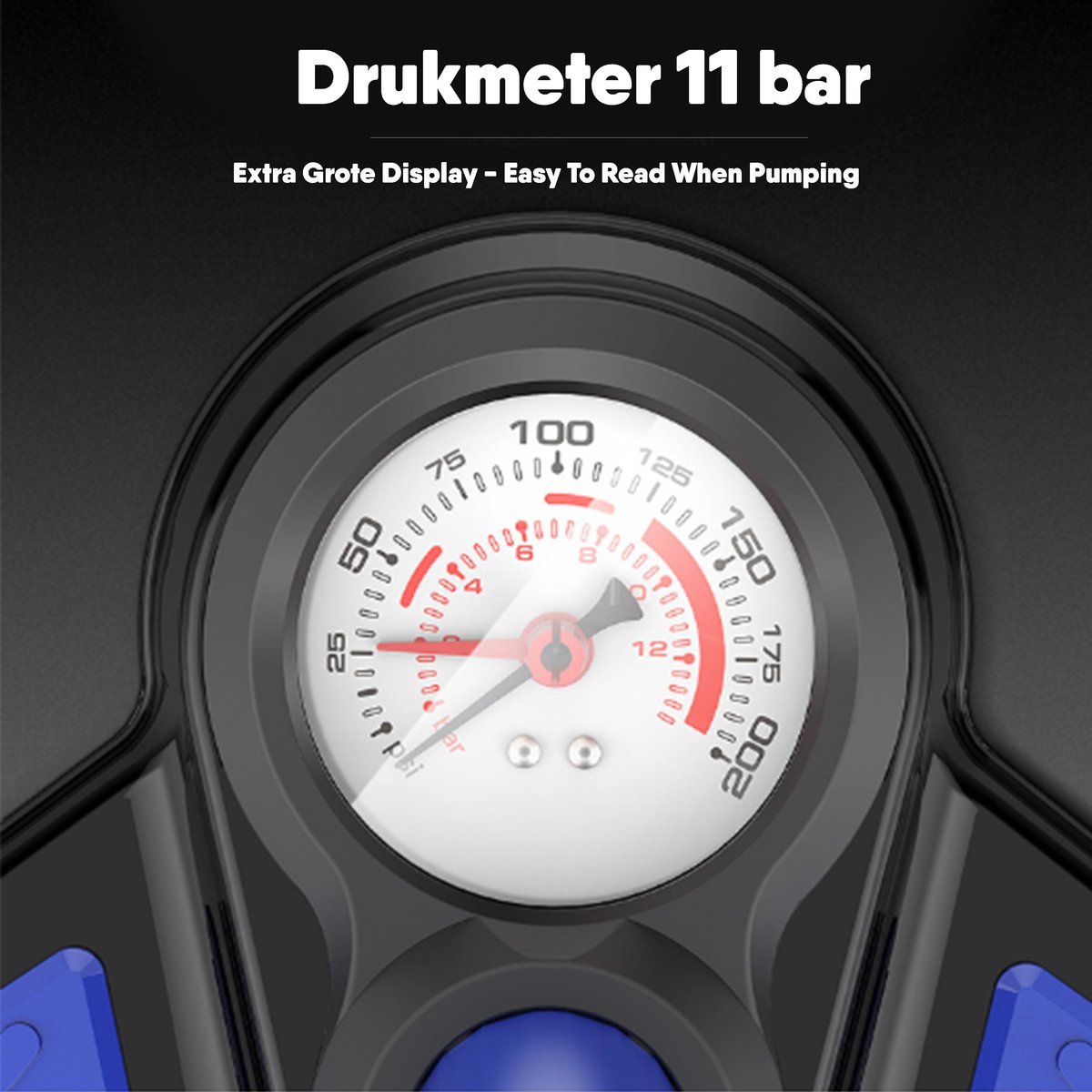 Ningbo Baichuan BOMBAR Fietspomp met Drukmeter 11 Bar / 160 PSI thumbnail 2