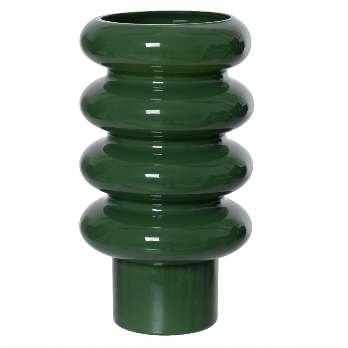 Decoris vaas glas deco 14x25.5cm groen
