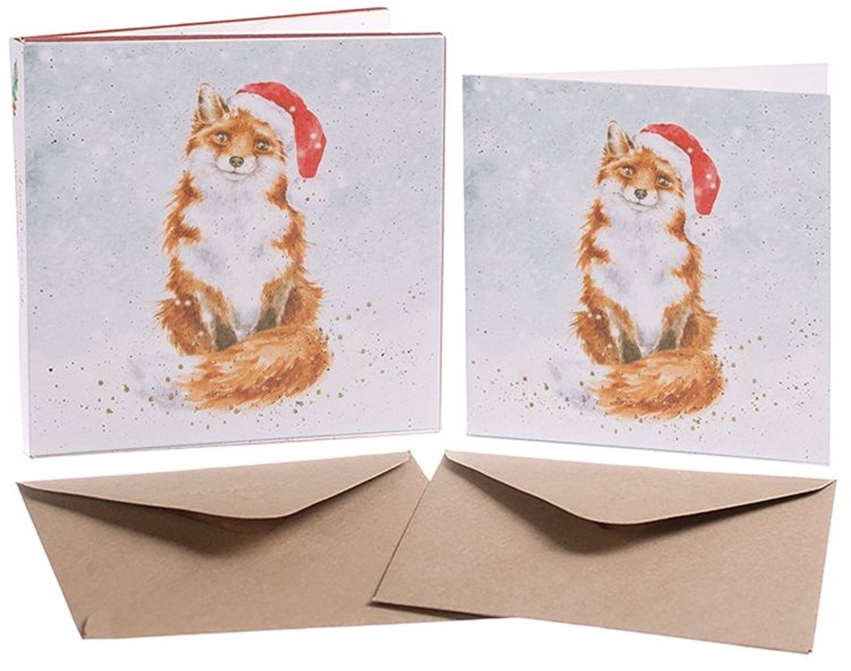 Wrendale Designs Kerstkaarten Festive Fox Set 8-delig