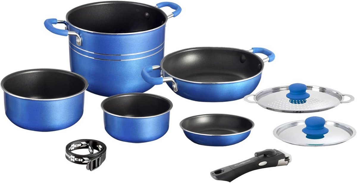 Complete Kookset Camping en Buitenkeuken met Pannen en Deksel
