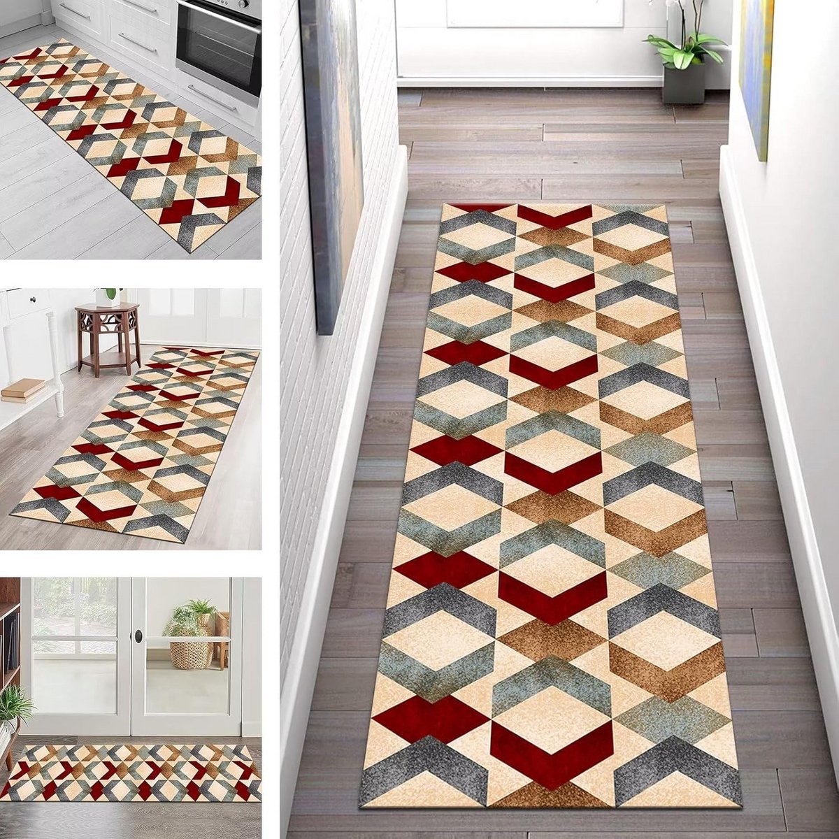 Lange Antislip Vloerkleed Loper voor Keuken Gang of Slaapkamer - Wasbaar en Duurzaam 120x1
