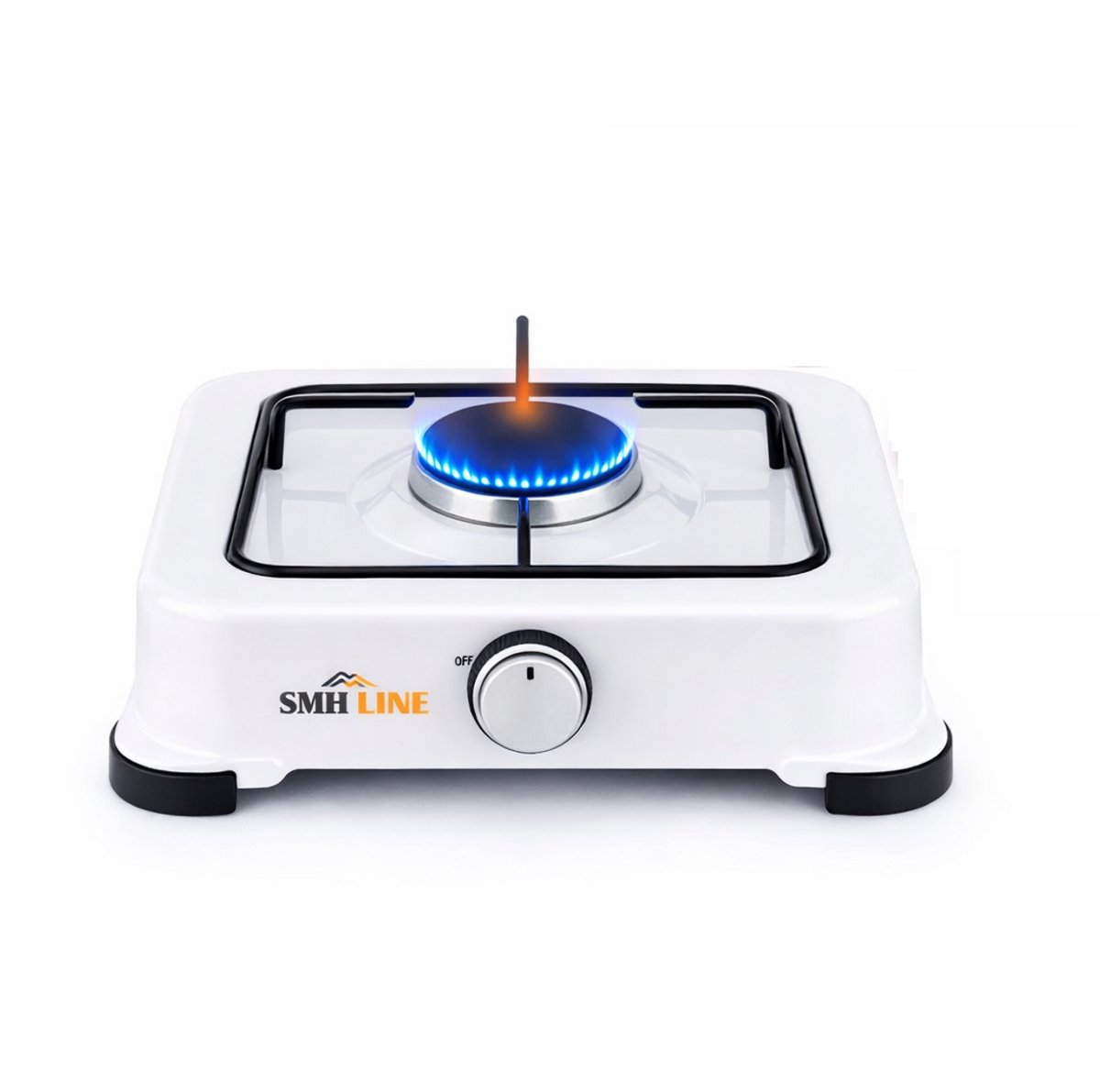 SMH LINE® Gas kooktoestel 1 pits - Camping kooktoestel - Gaskomfoor - Wit