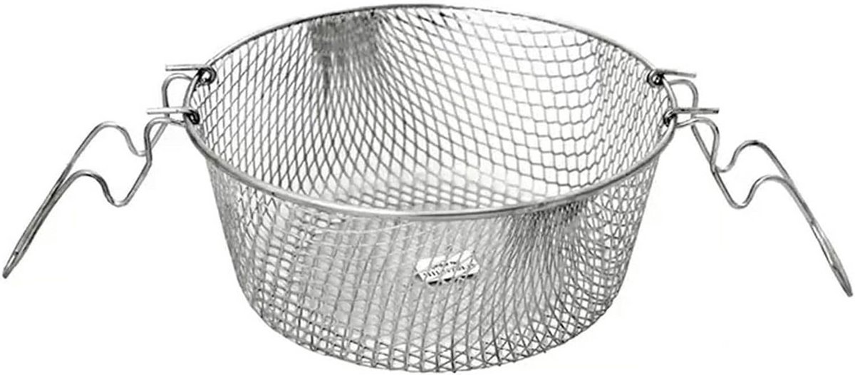 Frituurmand 22 cm met handgrepen RVS