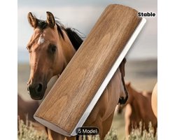 Houten Paarden borstel, Houten grooming Tool, Roestvrij Staal Tanden Bruidegom Borstel, Ergonomische Lange Handvat, Pijnloos Verwijderen Voor Kort & Lang Haar