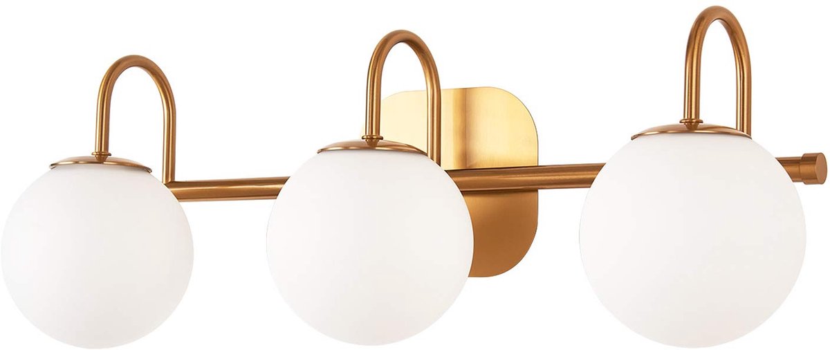 Badkamer Spiegel Voorlamp Glazen Bal 3 Lamp Retro IndustriëLe Stijl Wandlamp, Melkachtig Wit Glas Lampenkap, Indoor Wandverlichting, G9 Lamphouder, Geschikt Voor Kaptafel, Kleedkamer