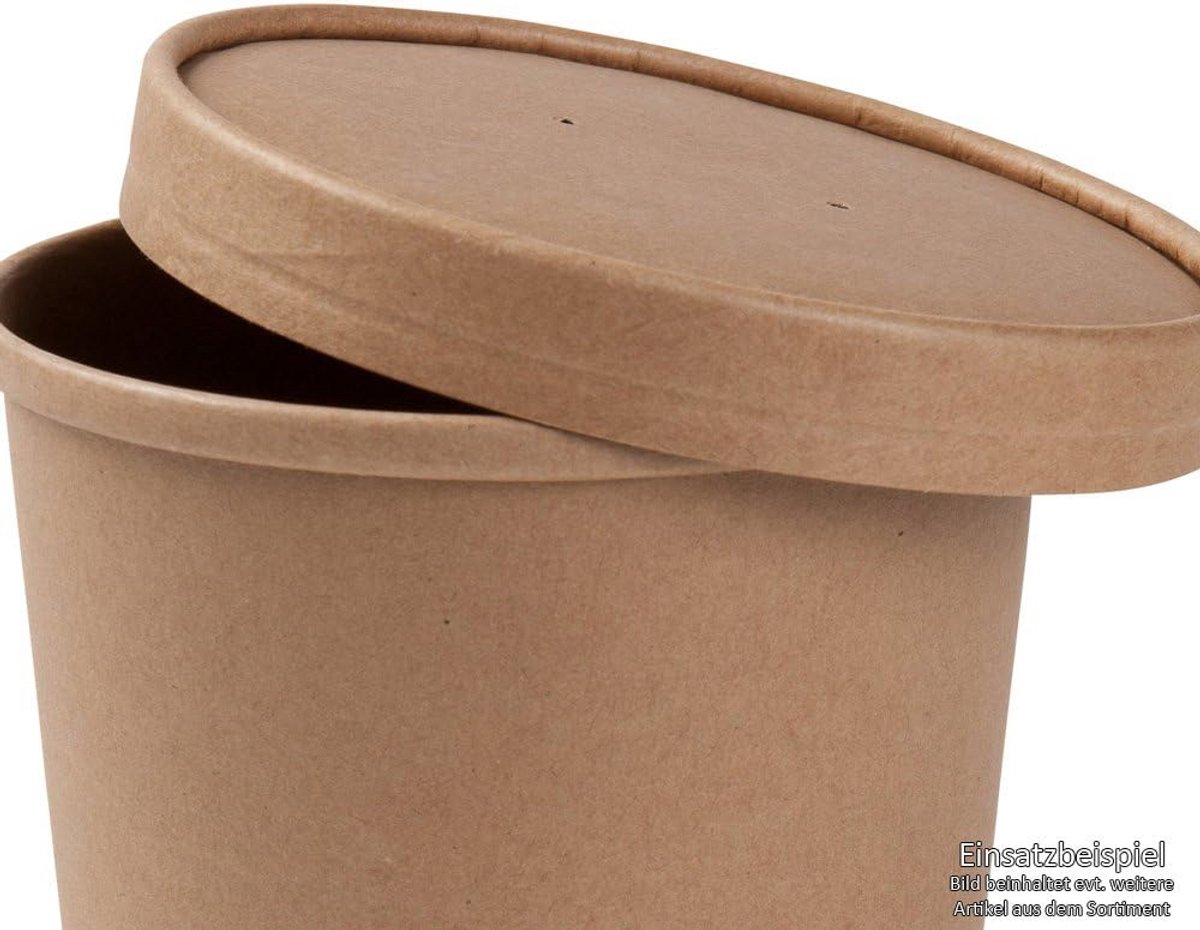 25 Composteerbare Bekerdeksels voor 600ml & 800ml Bekers - Bruin Karton met Stoomopening