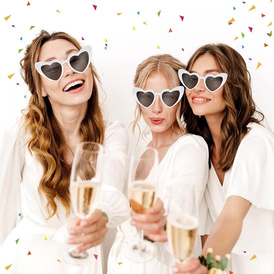 Hartvormige Zonnebrillen Set (4/12/24 Stuks) - Vintage Liefde Brillen voor Vrouwen en Feestjes — afbeelding 4