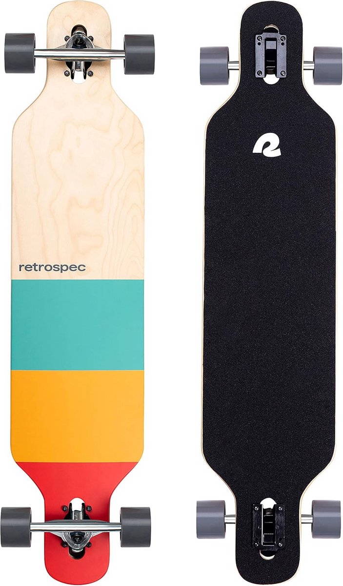 Drop-Through Longboard Skateboard Compleet Stabiel en Geschikt voor Cruising en Carven Blauw