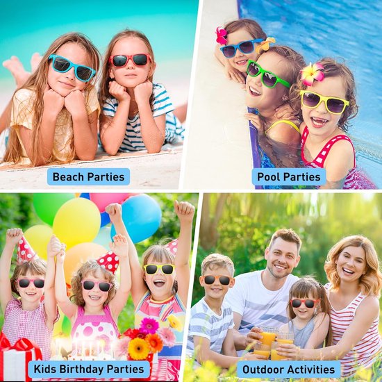 48 Stuks Kinderzonnebrillen Neon Kleuren - Strandfeest, Verjaardagscadeau & Feestartikelen van Merkloos — afbeelding 4