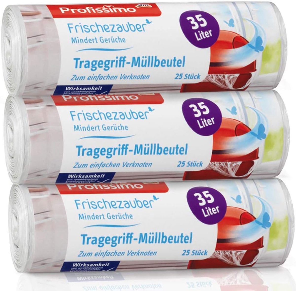 Vuilniszakken 35 Liter met Handgrepen - 75 Stuks - Geurverminderend en Extra Sterk