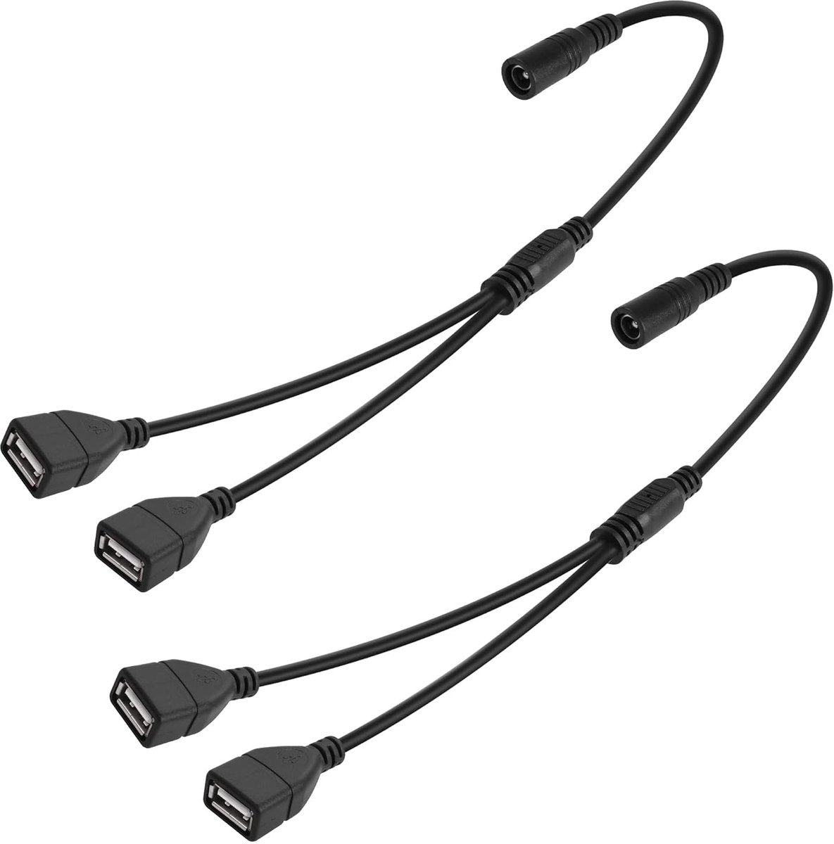 Y-Splitter Kabel DC5521 naar Dubbele USB 2.0 Voedingskabel voor Apparaten