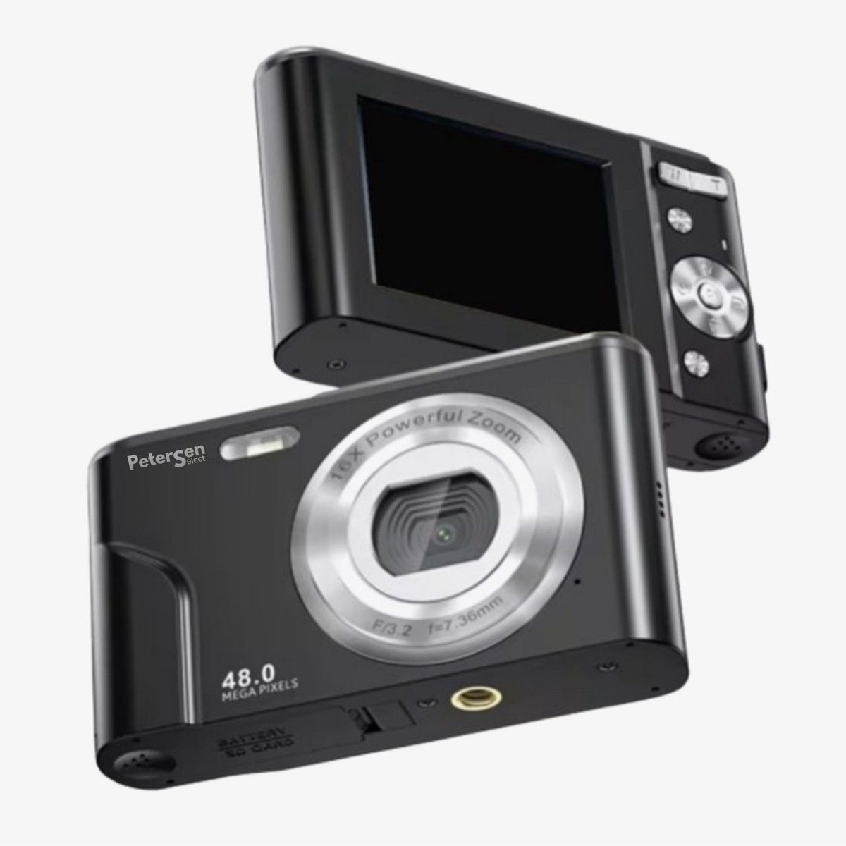 Retro camera - digitale camera - 48MP zwart VHS look inclusief accessoires video & foto