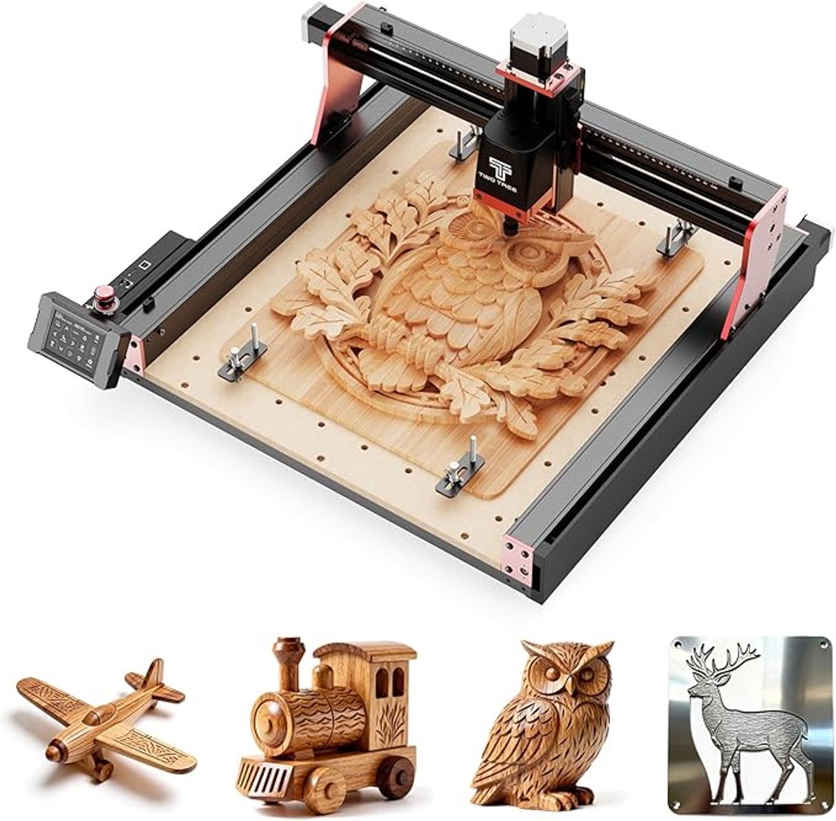 Twotrees TTC450 Pro CNC Freesmachine Laser Graveermachine - CNC Wood Cutter 4 Axis Metal Milling Machine - Switchable Laser Engraving Machine, Engraving Machine for Engraving Wood, Acrylic, MDF, PCB - CNC Milling Machine