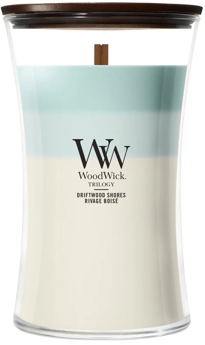 WoodWick Hourglass - Trilogy Driftwood Shores - Large Geurkaars - 130 branduren Meerkleurig