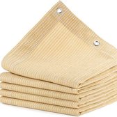 Rechthoekig HDPE-schaduwdoek – 95% uv-bescherming; inclusief touwen en clips; geschikt voor tuinen, terrassen, balkons, campings en pergola's; 3 x 4 m, kleur zand.