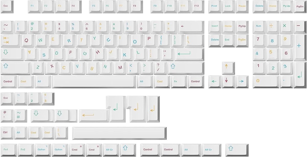 Dye Sublimatie PBT Keycap Set 139 Toetsen voor Mechanisch Toetsenbord Cherry Profiel