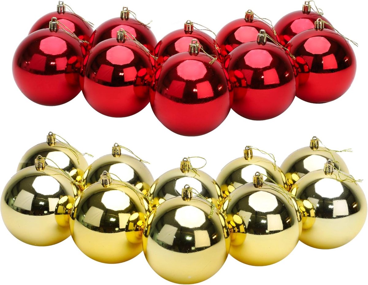 Kerstballen Set - Boomversiering - Feestelijke Decoratie - Extra Groot Formaat - 10 stuks 100mm - Wit – foto 7