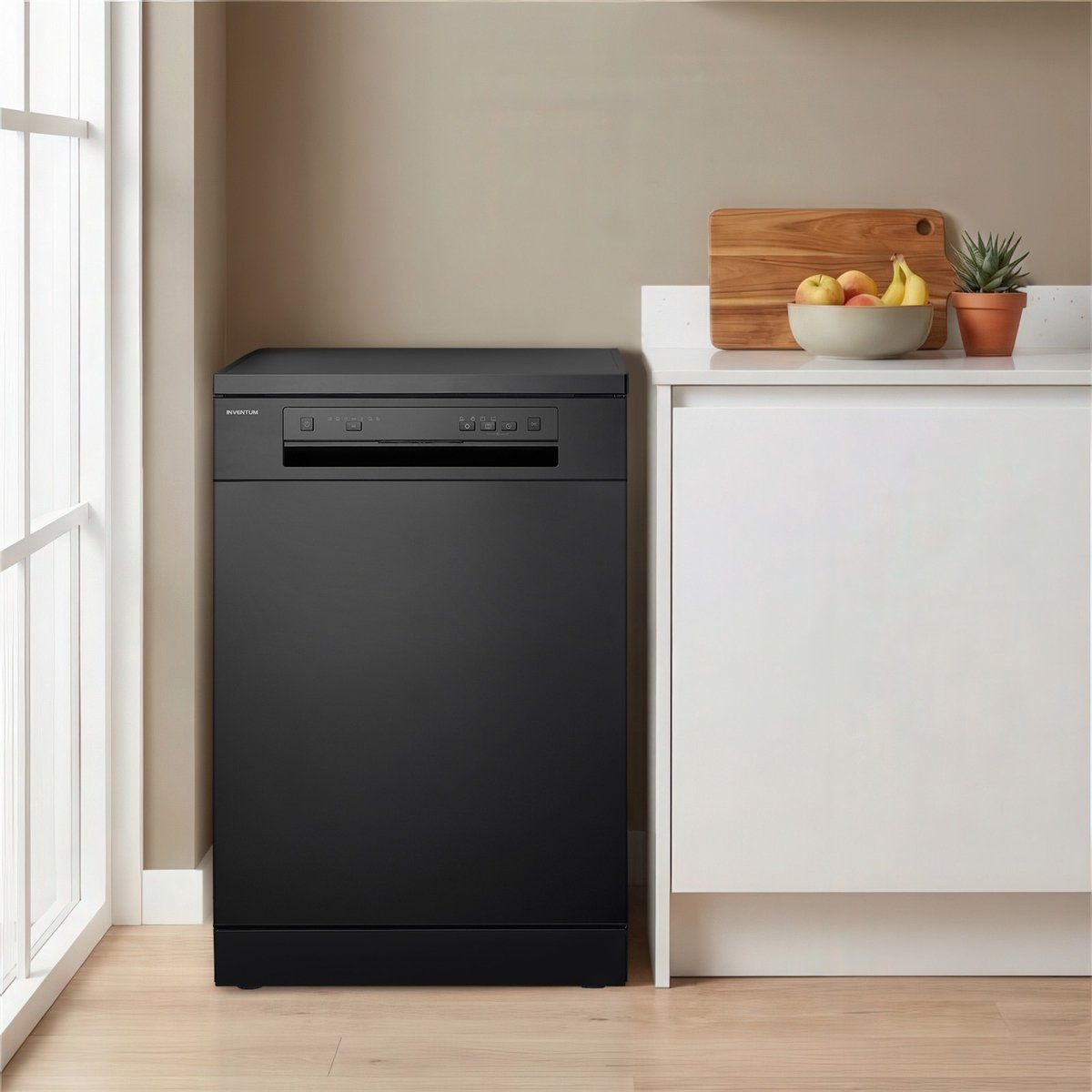 Inventum VVW6046AB energiezuinige vaatwasser - 14 couverts - Besteklade-Bestekmand - Stil: 42 dB - 7 programma’s - Deur opent automatisch - Startuitstel - Energielabel C - Vrijstaand - Zwart — afbeelding 3