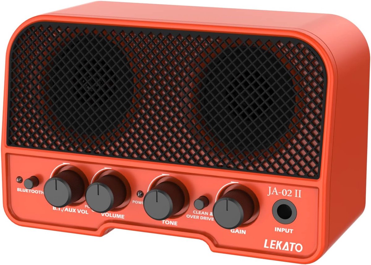 Draagbare 5W Gitaarversterker Combo met Clean & Overdrive Batterij Oplaadbaar