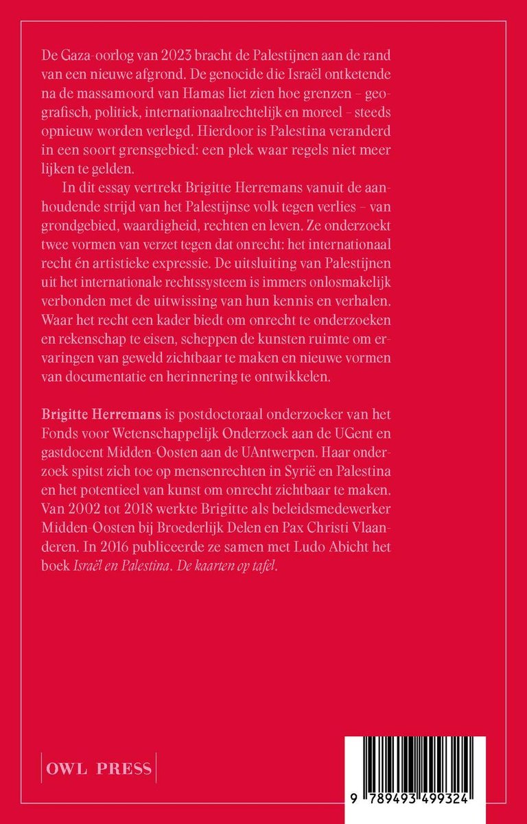 Palestina, verzet tegen het verlies - back cover
