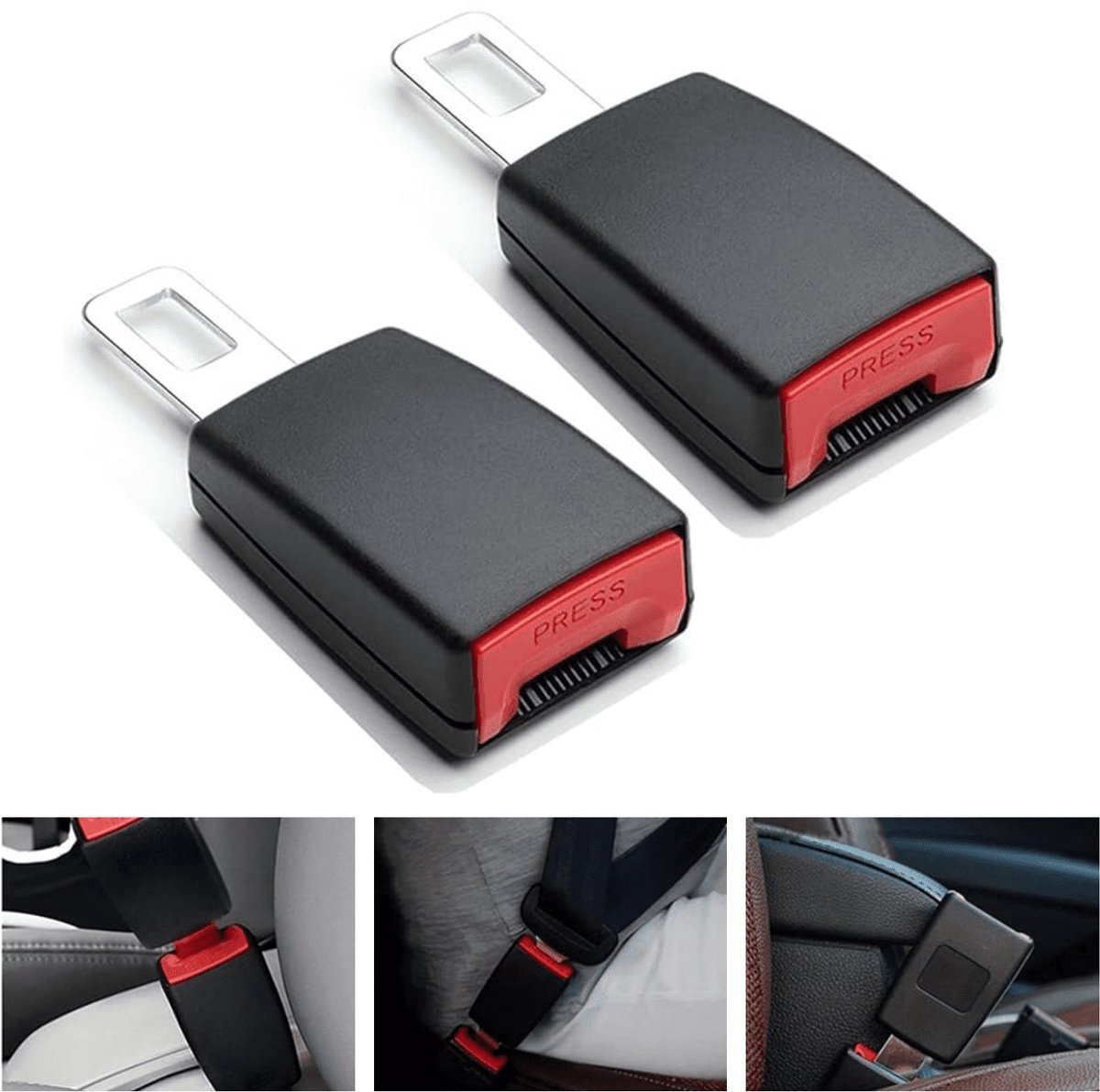 Gordelverlenger autogordel verlengstuk - 2 个 Stuks - 12 cm - zwart