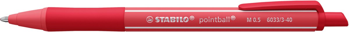 Balpen stabilo pointball colorful rood | 10 stuks