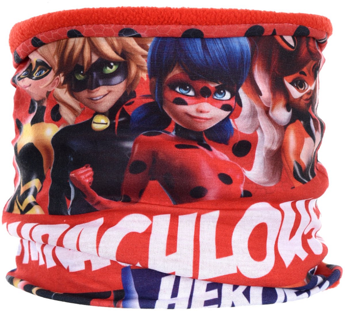 Miraculous / Lady Bug omkeerbare fleece sjaal