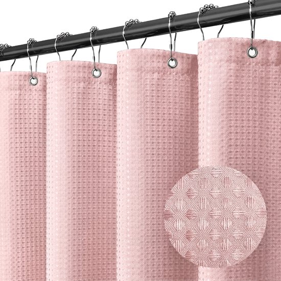 BOTC Douchegordijn Anti Schimmel - 180x200cm - Inclusief ringen - Met gewichtsband - Premium kwaliteit - Waterdicht