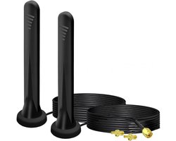 2 stuks Omni-directionele 5G/4G LTE Antenne Versterker met Magneetvoet en SMA/TS9 Connectoren
