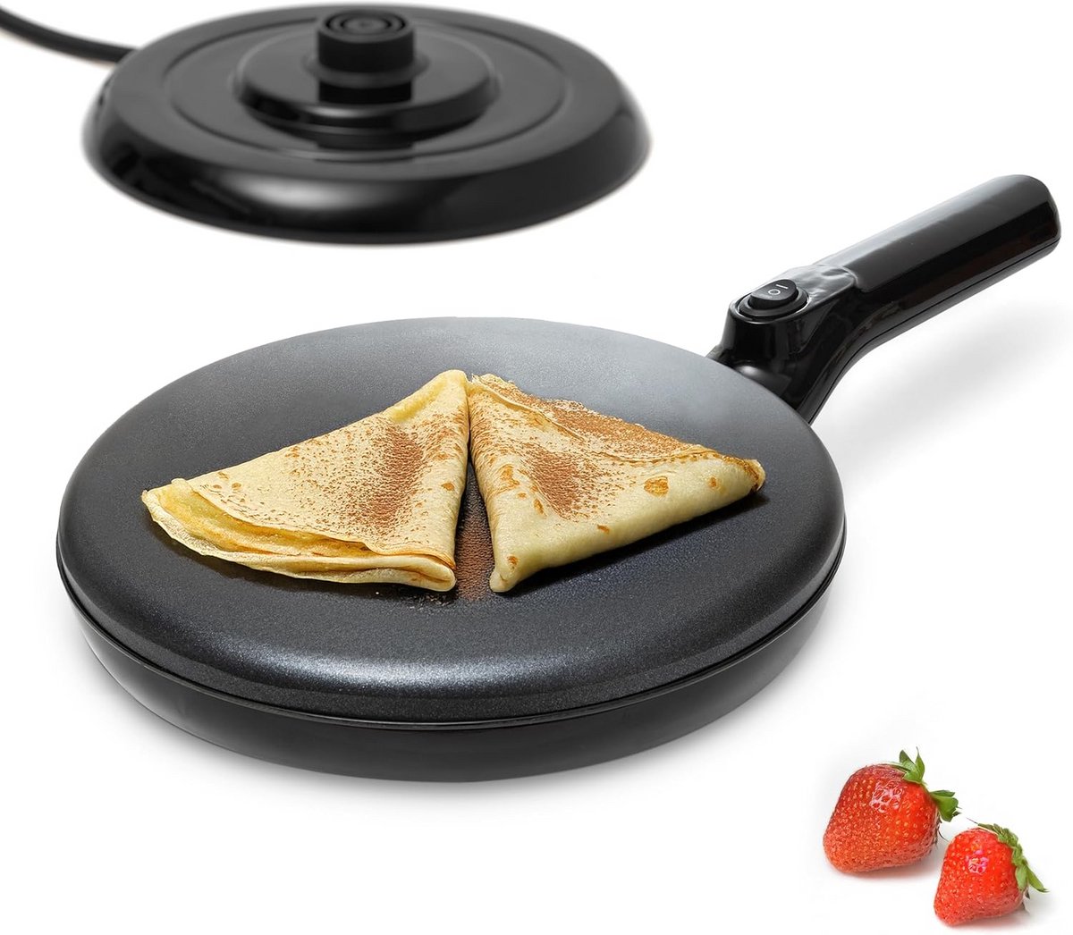 Draadloze Elektrische Crêpe Maker met Anti-Aanbaklaag en Dubbele Temperatuur