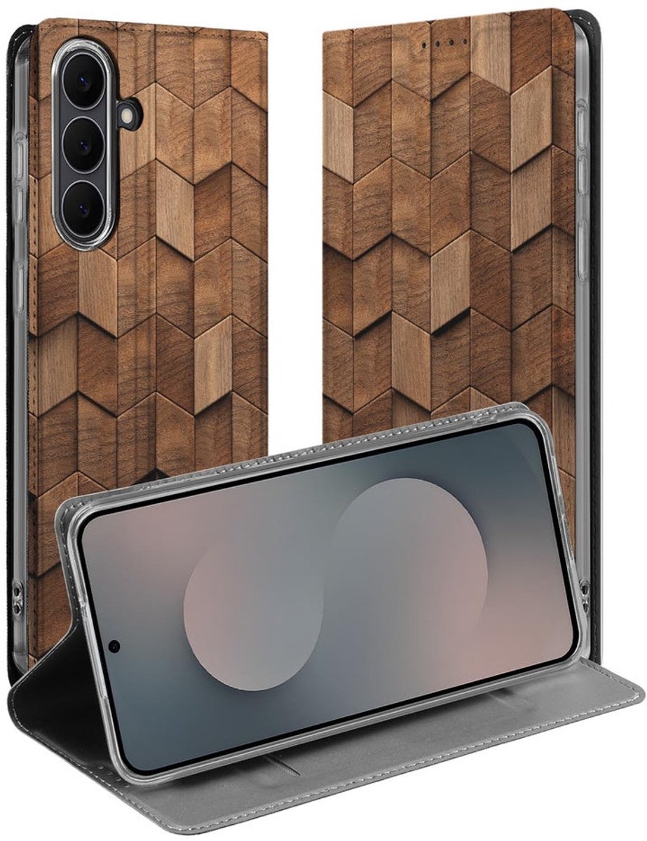 Samsung Galaxy S25 FE Bookcase Wooden Cubes